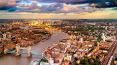 Londres, vue aérienne de la Tamise
