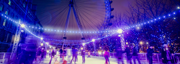 Londres, patinoire au London Eye pour le Nouvel An